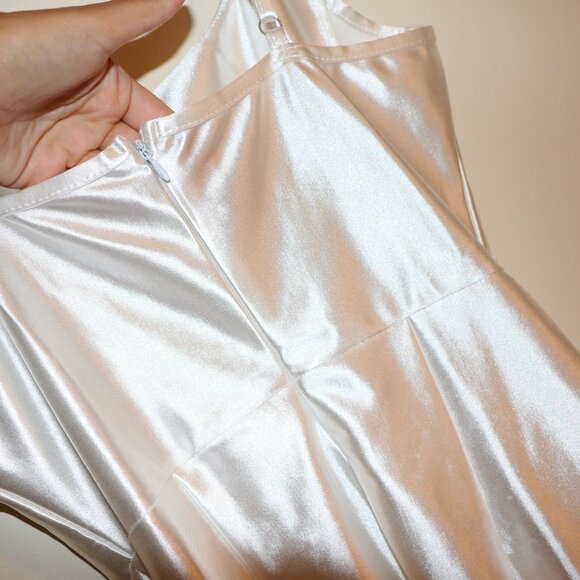 WHITE SATIN STRAP DRESS - Picture 3 of 11